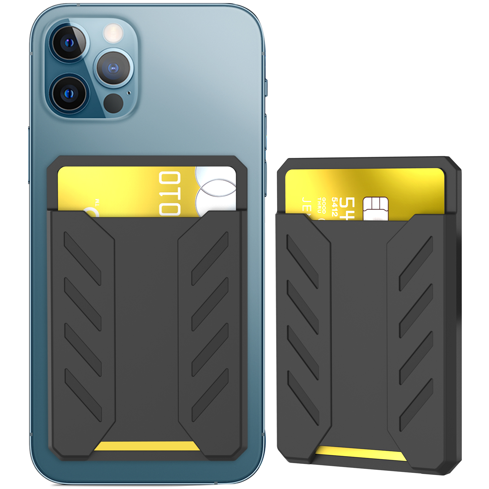 AhaStyle Magsafe Card Wallet Silicone Card Holder with Mag-Safe Strong Magnets Compatible with iPhone 13/12/Pro/Max/Mini